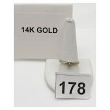 14K GOLD SOLITAIRE RING, 2.4 GRAMS SZ 10  SQUARE