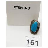 STERLING SILVER RING, 0.415 OZT SZ 7.5 OVAL
