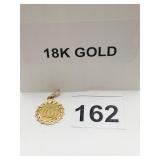 18K GOLD PENDANT, 2.2 GRAMS CIRCULAR SUNBURST