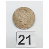 1923 PEACE SILVER DOLLAR, CIRCULATED.