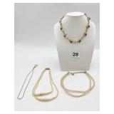 COSTUME JEWELRY NECKLACES, INCLUDES GOLD-TONE