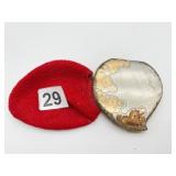 ELGIN AMERICAN COMPACT, GOLD-TONE METAL, FLORAL