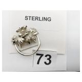 FORSTNER STERLING SILVER FLORAL BROOCH 0.206 OZT
