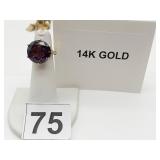 14K YELLOW GOLD RING, 7.18 GRAMS LARGE ROUND