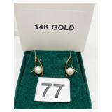 14K YELLOW GOLD DROP EARRINGS, 3.81 GRAMS ARCHED