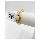 JEAN PERRET GENEVE BANGLE WATCH, GOLD-TONE METAL,