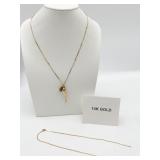 14K YELLOW GOLD HERRINGBONE CHAIN NECKLACE, 5.8