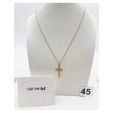 1/20 12K GOLD FILLED CROSS PENDANT, ENGRAVED
