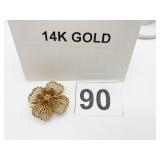 14K GOLD FLORAL CLASP 9.8 GRAMS, FLOWER FORM,