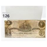 CONFEDERATE STATES OF AMERICA FIVE DOLLAR NOTE,