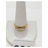 14K GOLD DIAMOND BAND, 5.3 GRAMS SZ 11