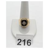 10K YELLOW GOLD MENS RING, 13.3 GRAMS SZ 10 BLACK