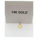 14K YELLOW GOLD AQUARIUS ZODIAC PENDANT,0.6 GRAMS