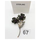 JOLLE STERLING SILVER FLORAL BROOCH, 1.076 OZT
