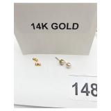 STAMPED 14K GOLD EARRING BACKS, 0.5GRAMS  PEARL