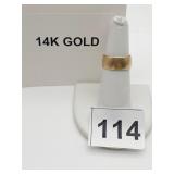 14K GOLD BAND,5.1 GRAMS SZ 6  WIDE PROFILE,