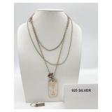 COACH STERLING SILVER DOG TAG NECKLACE, 1.200 OZT