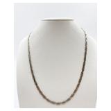 GOLD PLATED TRICOLOR TWISTED ROPE CHAIN NECKLACE