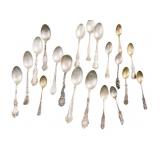 ASSORTED STERLING SILVER SPOONS, (9.365 OZT)