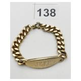 NICKEL SILVER ID BRACELET, CURB LINK CHAIN,