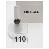 14K GOLD RING, 5.8 GRAMS SZ 7.5 LARGE ROUND
