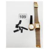 TIMEX ELECTRIC WATCHES, GOLD-TONE CASES, MESH AND