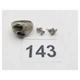 METAL RING W/ DUAL TEARDROP STONES, ASSORTED