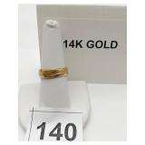 14K GOLD BAND, TEXTURED DIAGONAL 2.3 GRAMSGROOVE