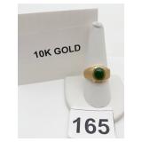 10K GOLD DIAMOND RING, 5.5 GRAMS OVAL CABOCHON