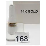 14K GOLD BAND, 5.5 GRAMS TWO-TONE DESIGN,