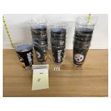 PITTSBURGH STEELERS DRINKING GLASSES, PLASTIC,