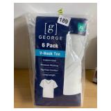 GEORGE V-NECK T-SHIRTS, WHITE, ANTIMICROBIAL,
