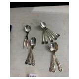 ASSORTED SILVERPLATE SPOONS, VARIOUS PATTERNS,