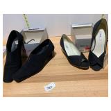 HIGHLIGHTS BLACK SUEDE PUMPS, METRO BLACK