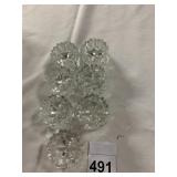 PRESSED GLASS NAPKIN RINGS, HERRINGBONE PATTERN,