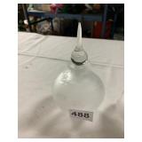 FROSTED GLASS PERFUME BOTTLE, SPHERICAL FORM,