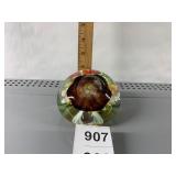 ART GLASS PAPERWEIGHT, CLEAR GLASS, INTERNAL
