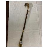 DOG HEAD HANDLE SHOE HORN, CARVED RESIN OR