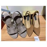 JACLYN SMITH ELASTIC STRAP WEDGES, ESCAPADE SUEDE