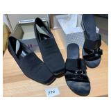 HIGHLIGHTS BLACK FABRIC LOAFERS, BLACK PATENT