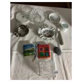 ASSORTED DECORATIVE ITEMS, INCLUDES CRYSTAL BOWL,