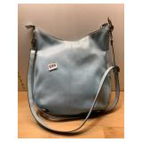 TIME AND TRU LIGHT BLUE FAUX LEATHER HOBO BAG,