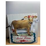 HOME SWEET HOME COW WALL DECOR, METAL, FLORAL