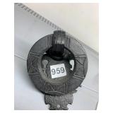CAST IRON DOOR KNOCKER, ART DECO STYLE, RING