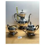 WM ROGERS SILVER-PLATED TEA SERVICE, INCLUDES