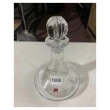 ORREFORS SWEDEN CRYSTAL DECANTER, CLEAR GLASS,