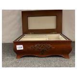BOMBAY COMPANY JEWELRY BOX, WOOD, CARVED FLORAL
