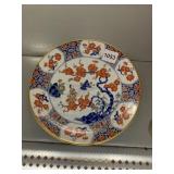 JAPANESE PORCELAIN DECORATIVE PLATE, FLORAL AND