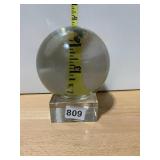 ART GLASS SPHERE PAPERWEIGHT, MULTICOLOR SWIRL