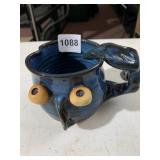STUDIO POTTERY MUG, HAND-THROWN, DRIP GLAZE,